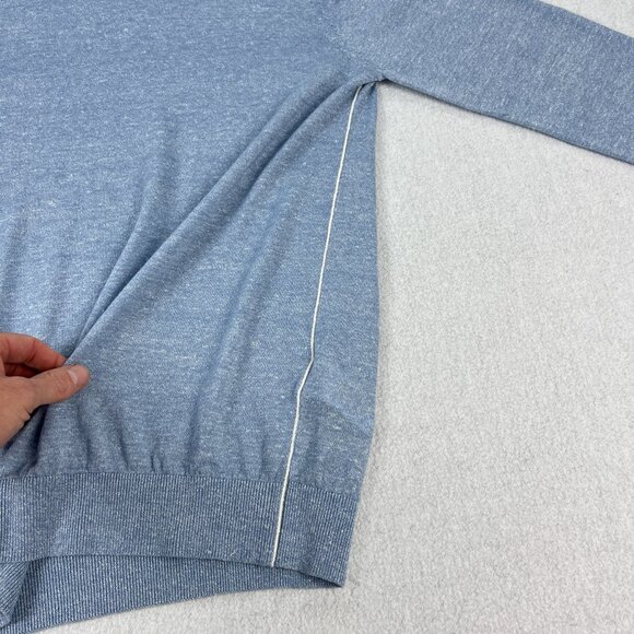 Reiss Grayson Sweater Mens S Linen Wool Blend Light Blue Long Sleeve Crew Jumper - Picture 5 of 10